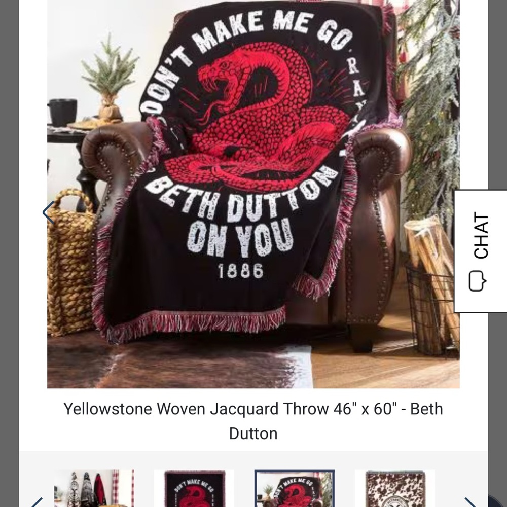 Yellowstone Beth Dutton Woven Jacquard Throw